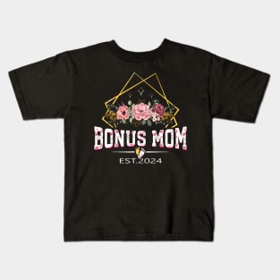 Bonus Mom Est 2024 Promoted To Bonus Mom Kids T-Shirt